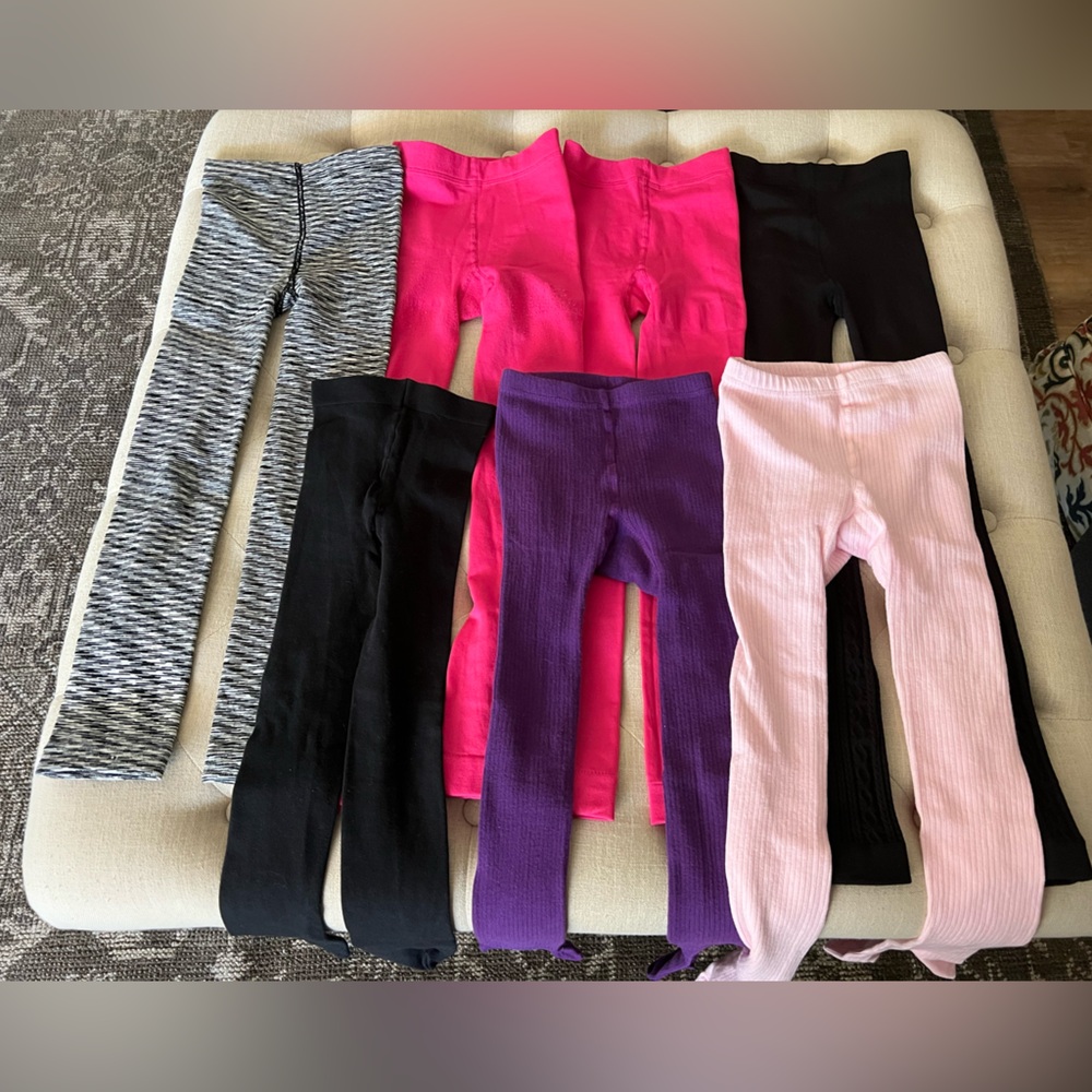 Girls Footless and footed Tights. Size 7-10